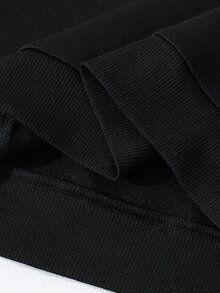 SHEIN Little Byeori 2件組兒童青少年男孩休閒韓風大尺寸圓領牛仔效果運動衫與鬆緊腰長褲套裝，適合秋冬、學校、家庭聚會、開學、運動、秋季穿搭、冬季穿搭、生日派對 - 彩色 - 查看 5