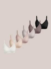 Barelissa 6pcs/Set Bra Perekat Jelly Tanpa Jahitan dengan Tepi Bergelombang Minimalis - MultiWarna - View 18