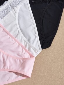 Lullawish 3pcs/Pack Women's Floral Lace Sexy Fashion Triangle Panties - Multicolor - View 4