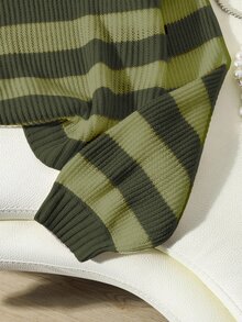 Franclia Autumn/Winter Casual Colorblock Striped Sweater - Multicolor - View 5