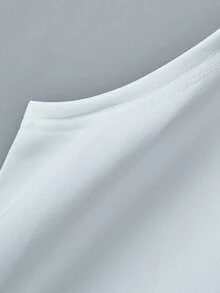 Manfinity Homme Men's Plus Size Solid Color Casual Versatile Daily Wear Top - White - View 7