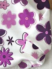 Tween Girl Floral Print Kids Thermal Lined Hooded Autumn Sweatshirt - Multicolor - View 5