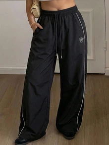 Dazy Plus Casual Loose Long Pants, Black, Spring/Autumn New Style - Black - View 5