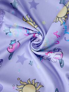 Chillnights My Little Pony X SHEIN Celana Pendek Hipster Motif Kartun Pony Dream dengan Patchwork Renda - MultiWarna - View 5