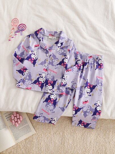 HELLO KITTY AND FRIENDS | SHEIN 女嬰卡通印花寬鬆版型 2 件式居家休閒套裝