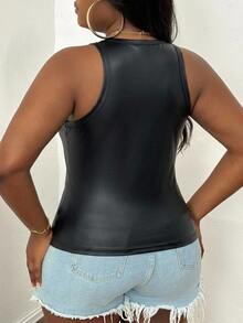 Slaydiva Plus Size Tank Tops & Camis - Black - View 2