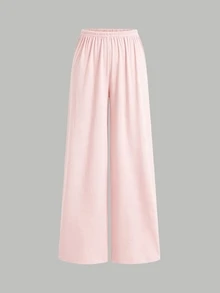 Sweetra New Backless Top And High-Waisted Straight Leg Pants 2 Pieces Set, Suitable For Commuting And Streetwear - Pink - View 7