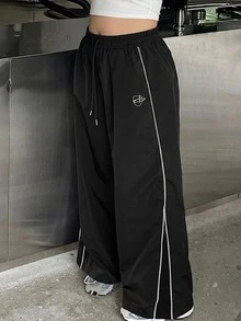 Dazy Plus Casual Loose Long Pants, Black, Spring/Autumn New Style - Black - View 1