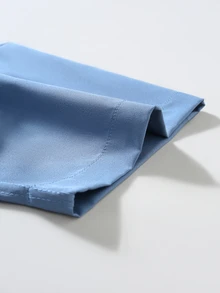 Calvornis Men's Summer Casual Solid Color Short Sleeve Shirt - Blue - View 6