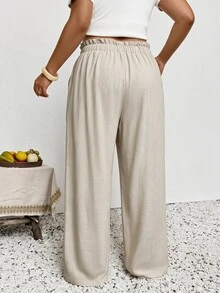 SHEIN Frenchy Plus Size Pants Fall - Apricot - View 2