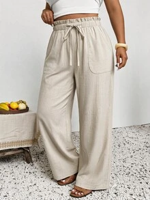 SHEIN Frenchy Plus Size Pants Fall - Apricot - View 6