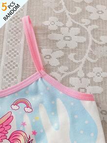 Random 5- Piece,Cute Unicorn Elements With Short Camisoles For Girls - Multicolor - View 4