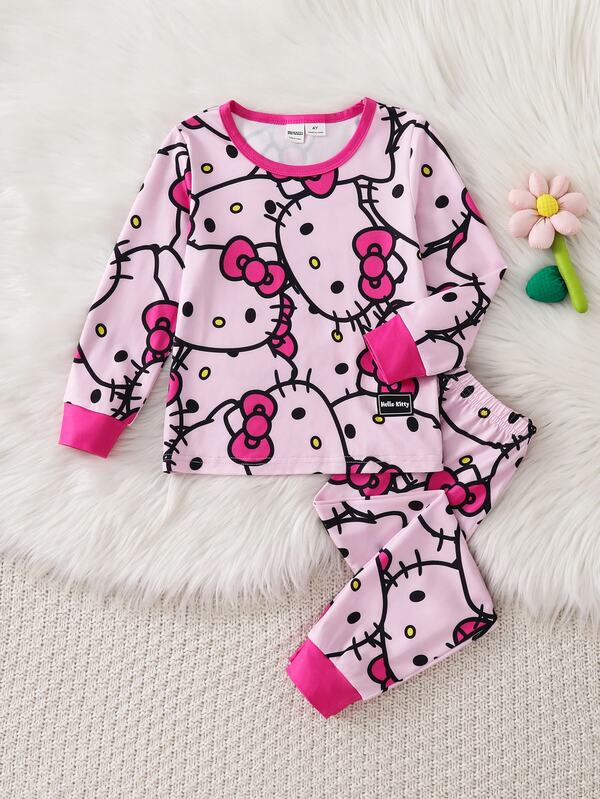 HELLO KITTY AND FRIENDS | SHEIN Set Pakaian Santai Sehari-hari Motif Kartun Lucu untuk Anak Perempuan