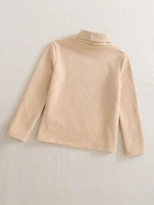 SHEIN Sparklyn 青少年女孩 T-Shirt 百搭休閒保暖內裡 1件 高領長袖底層衣 - 彩色 - 查看 2