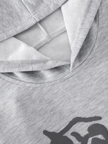 SHEIN 青少年男款休閒純色淺灰色寬鬆連帽衛衣 - 彩色 - 查看 3