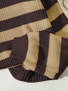 Franclia Autumn/Winter Casual Colorblock Striped Sweater - Multicolor - View 4