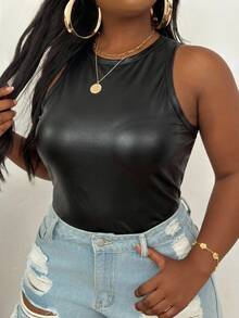 Slaydiva Plus Size Tank Tops & Camis - Black - View 3