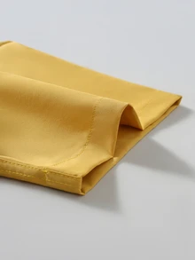 Calvornis Men's Casual Versatile Solid Color Short Sleeve Shirt - Yellow - View 6