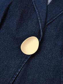 GlowEve Jaket Denim Wanita dengan Gesper Logam untuk Aktivitas Sehari-hari - Biru - View 4