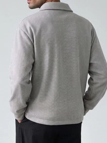 HUEFORM 男士休閒拉鍊式單口袋大衣 - 灰色 - 查看 2