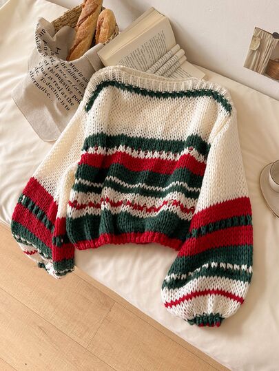 CosyJoli Damen Farbblock Lässig Vielseitig Täglich Langarm Pullover