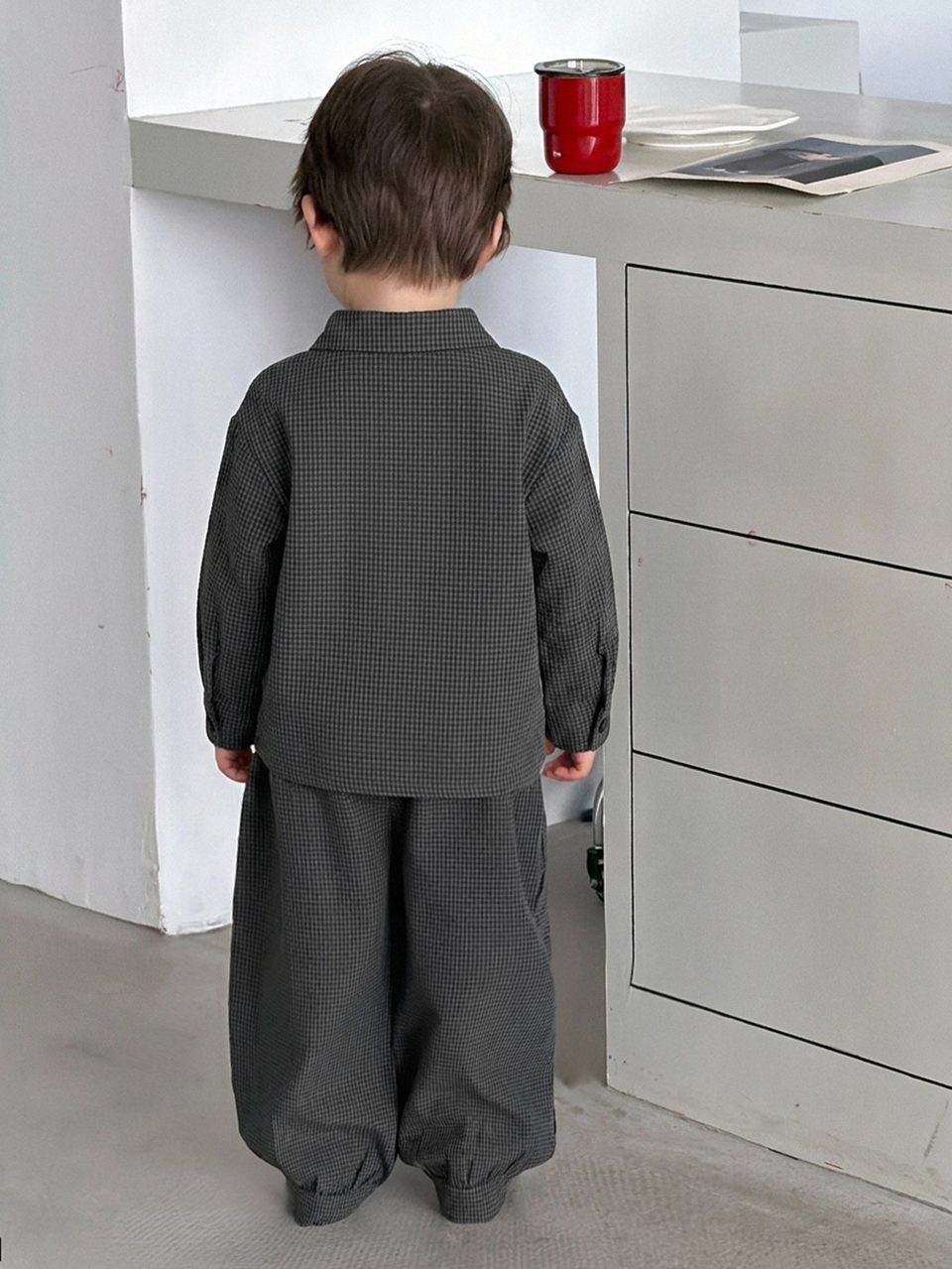 Infant (Boy) Round Neck Sleeveless Shirt And Long Pants Set Fall