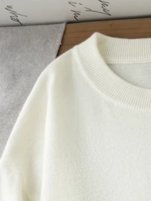 SHEIN Genkimix Kids 時尚休閒甜美櫻桃圖案女童套頭毛衣 - 米色 - 查看 6