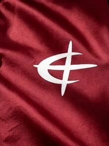 PAVTROS 男士對比色圖案印花拉鍊立領長袖美式足球夾克 - 酒紅色 - 查看 3