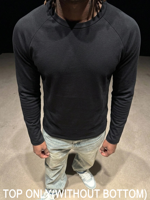 SHEIN Teen Boy Teen Boys Casual, Basic Black Long-Sleeved T-Shirt Is Perfect For The Fall Back-To-School Season.