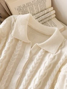 CosyJoli Autumn/Winter Casual Versatile Solid Color Sweater - Beige - View 4