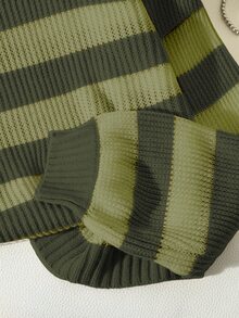 Franclia Autumn/Winter Casual Colorblock Striped Sweater - Multicolor - View 3