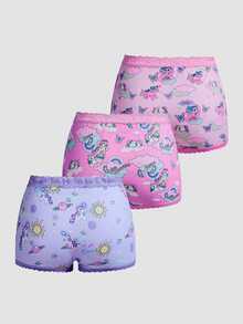 Chillnights My Little Pony X SHEIN Celana Pendek Hipster Motif Kartun Pony Dream dengan Patchwork Renda - MultiWarna - View 2