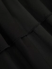 Sweetra Plus Size Lolita Elegant Gothic Dark Lolita High Waist Double-Breasted Lolita Puff Multi-Layer Cake Skirt Fall - Black - View 6