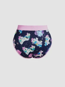 Chillnights My Little Pony X SHEIN Set Lingerie Camisole Motif Unicorn Pelangi 4 Potong - MultiWarna - View 10