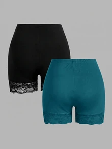 SHEIN Essnce Plus Size Shorts - Multicolor - View 2