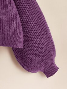 SHEIN Essnce Plus Size Cardigans - Purple - View 3
