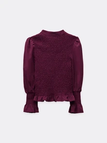 Nöista Deep Purplish-Red Fitted Top ,Ruffles, Softness, Elegance, French Romance. Versatile Piece For The Urban Woman's Wardrobe,Fall/Winter.. - Purple - View 9