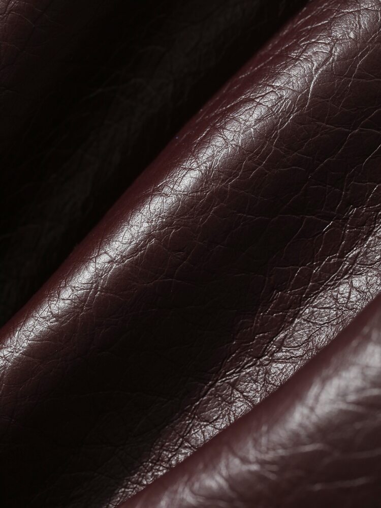 DAZY Teen Girl Solid Color PU Leather Casual Versatile Daily Long Sleeve Jacket Fall - Burgundy - View 6