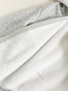 SHEIN 小男孩 2件組 複合保暖內裡拉鍊連帽衛衣與拉鍊衛衣 - 彩色 - 查看 5