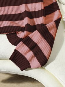 Franclia Autumn/Winter Casual Color-Block Striped Sweater - Multicolor - View 4