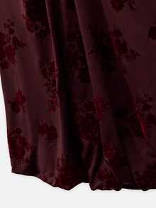 Nöista Floral Print Backless Tie Halter Top - Red Violet - View 11