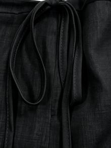 Franclia Women's Solid Color Sleeveless Tie-Front Wrap Romper - Black - View 5