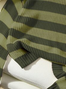 Franclia Autumn/Winter Casual Colorblock Striped Sweater - Multicolor - View 4
