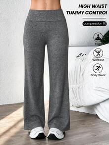 StreetHx CourtClass Women's Solid-Color Yoga Wide-Leg Pants, Comfortable And Form-Fitting - Black - View 5