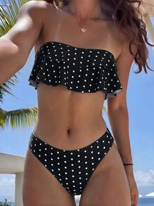Swim Mod Women's Sexy Spaghetti Strap Bikini Swimwear 2 Pieces Set For Summer Beach Vacation - Multicolor - View 1