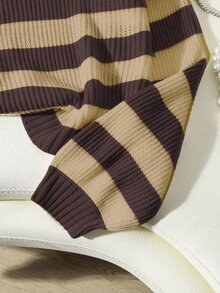Franclia Autumn/Winter Casual Colorblock Striped Sweater - Multicolor - View 3