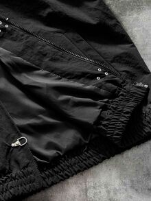 AXEPEAK Men's Solid Color Airplane Buckle Casual Daily Travel Long Sleeve Jacket - Black - View 6