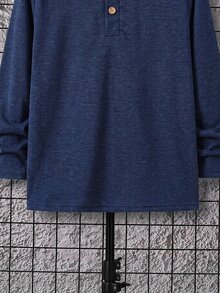 SHEIN 青少年男孩純色半開襟 Polo 長袖 T 恤 - 彩色 - 查看 6