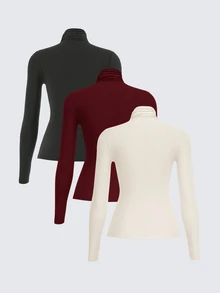 SHEIN BASICS 3件組女款T恤 - 彩色 - 查看 4