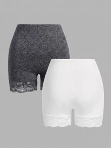SHEIN Essnce Plus Size Shorts - Multicolor - View 2